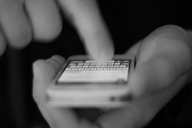 someone using an iPhone