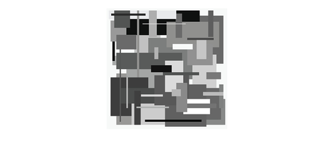 Graphic made up of grey blocks.