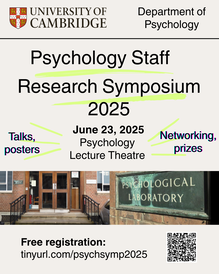 Psychology staff research symposium, June 23, 2025, Psychology Lecture Theatre.
