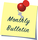 Monthly Bulletin in a post it note