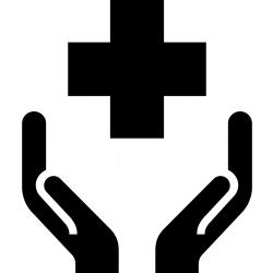 hands holding the cross 